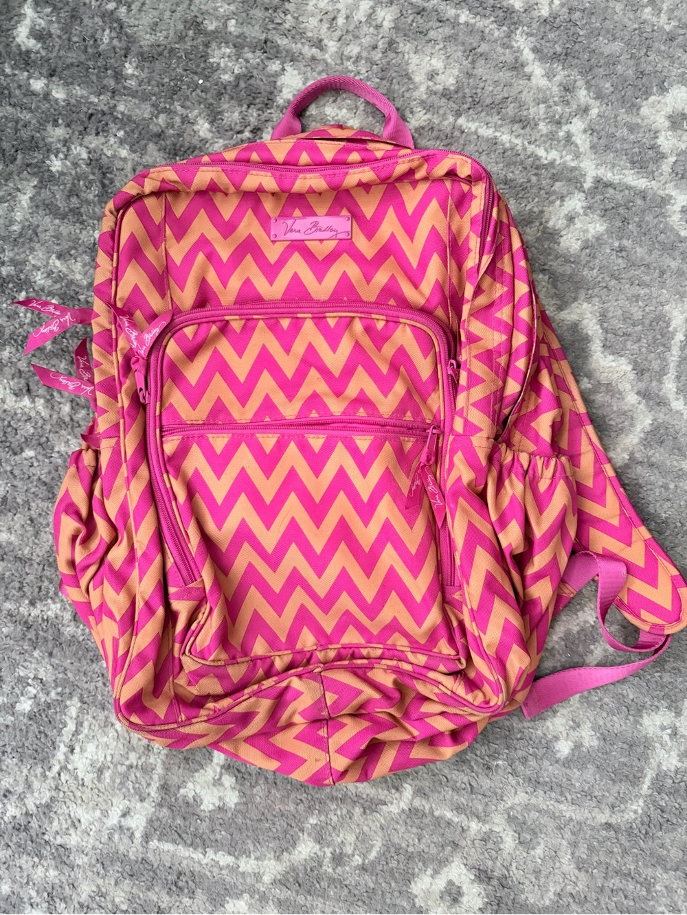 Lily Bloom Pink and Orange Chevron Backpack